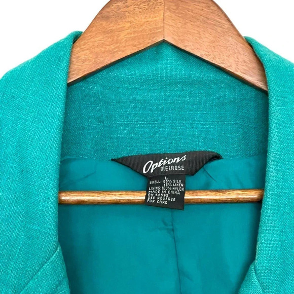 Vintage Options Melrose Silk Linen Blazer Lagenlook Size Large - Picture 5 of 7